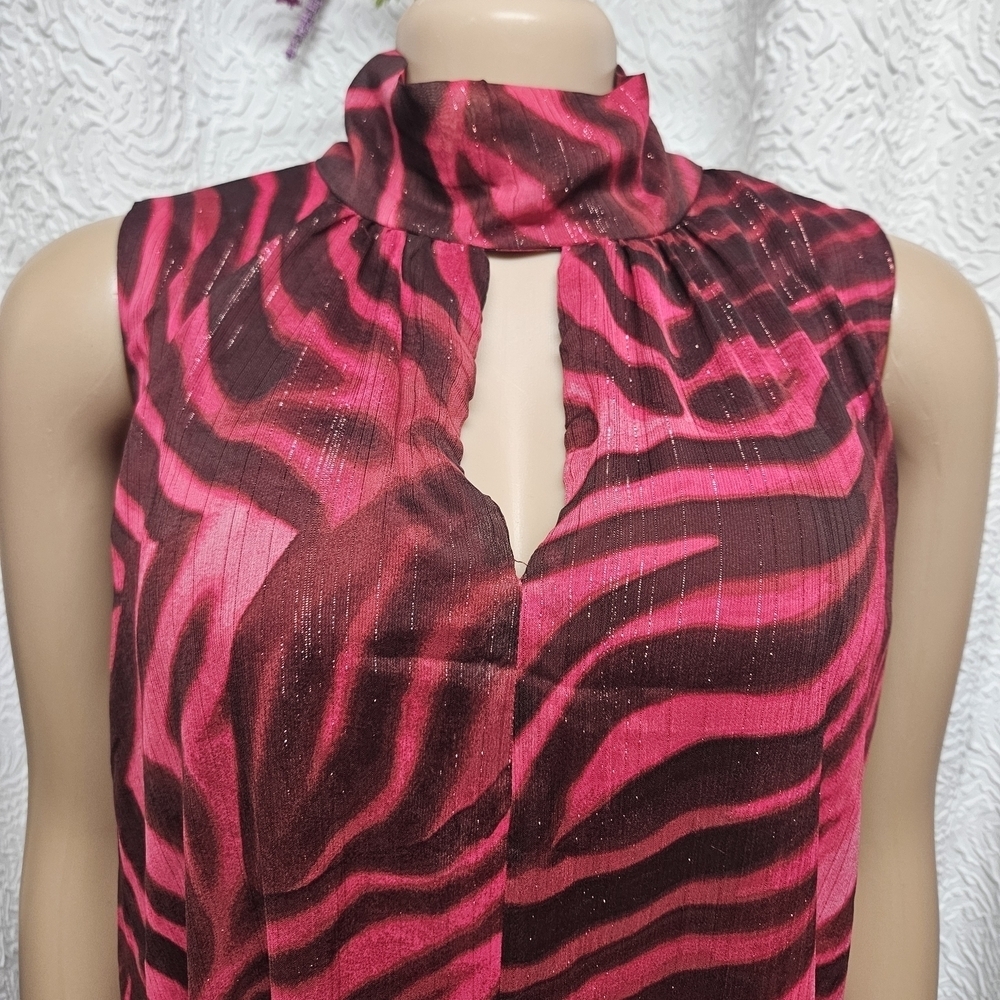 London Times Red A-line Sleeveless Dress - Picture 4 of 9